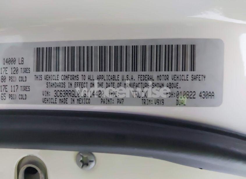 Photo 8 of 2020 Ram 3500 TRADESMAN 4X4 8' BOX (VIN 3C63RRGL0LG114420)