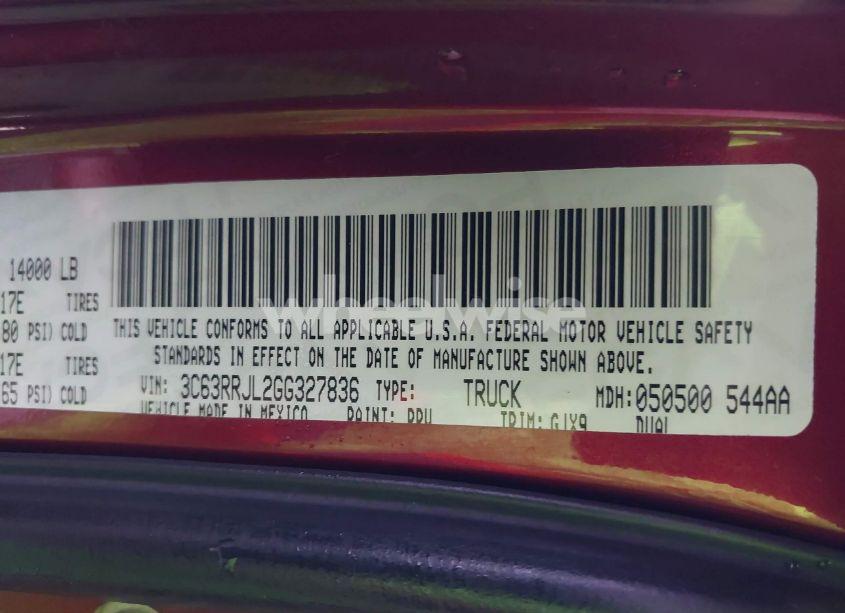 Photo 9 of 2016 Ram 3500 LARAMIE (VIN 3C63RRJL2GG327836)