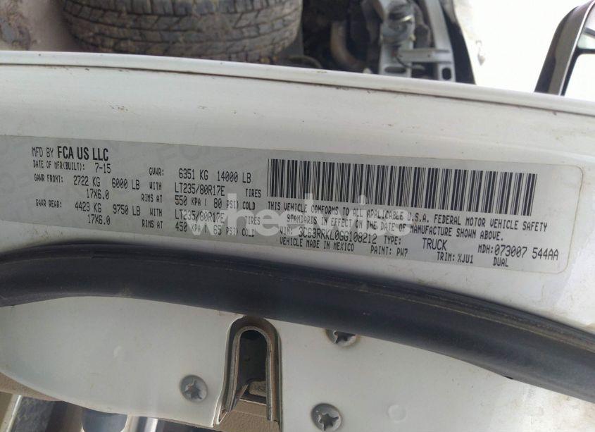 Photo 8 of 2016 Ram 3500 LONGHORN (VIN 3C63RRKL0GG108212)
