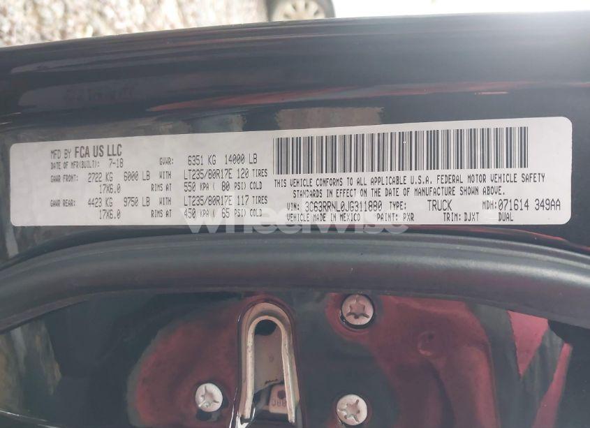 Photo 8 of 2018 Ram 3500 LARAMIE LONGHORN 4X4 6'4 BOX (VIN 3C63RRNL0JG311880)