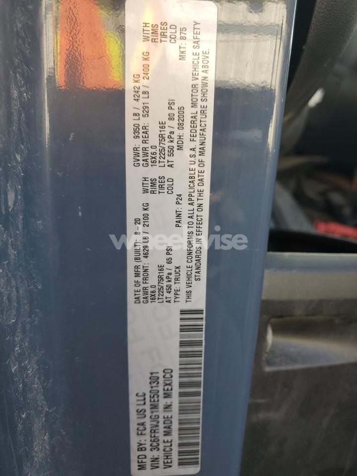 Photo 13 of 2021 RAM PROMASTER 3500 3500 HIGH (VIN 3C6FRVJG1ME501301)