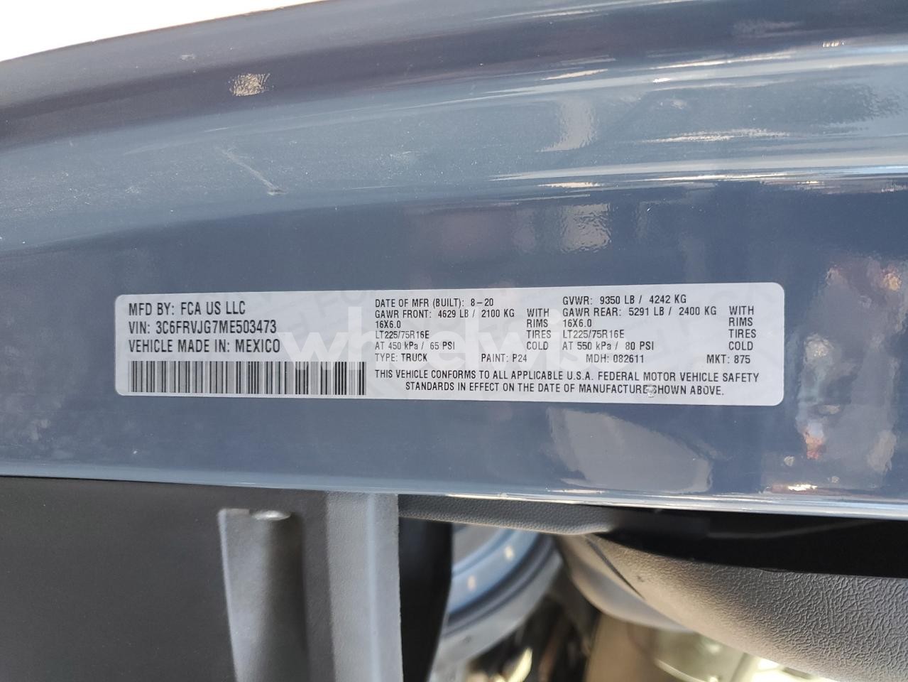 Photo 12 of 2021 RAM PROMASTER 3500 3500 HIGH (VIN 3C6FRVJG7ME503473)