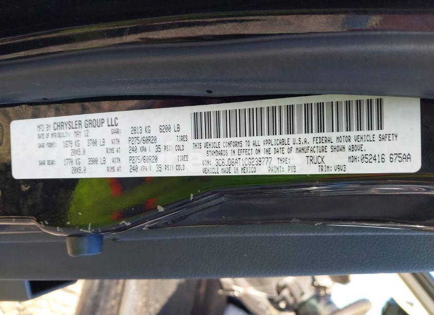 Photo 9 of 2012 Ram 1500 ST (VIN 3C6JD6AT1CG239777)