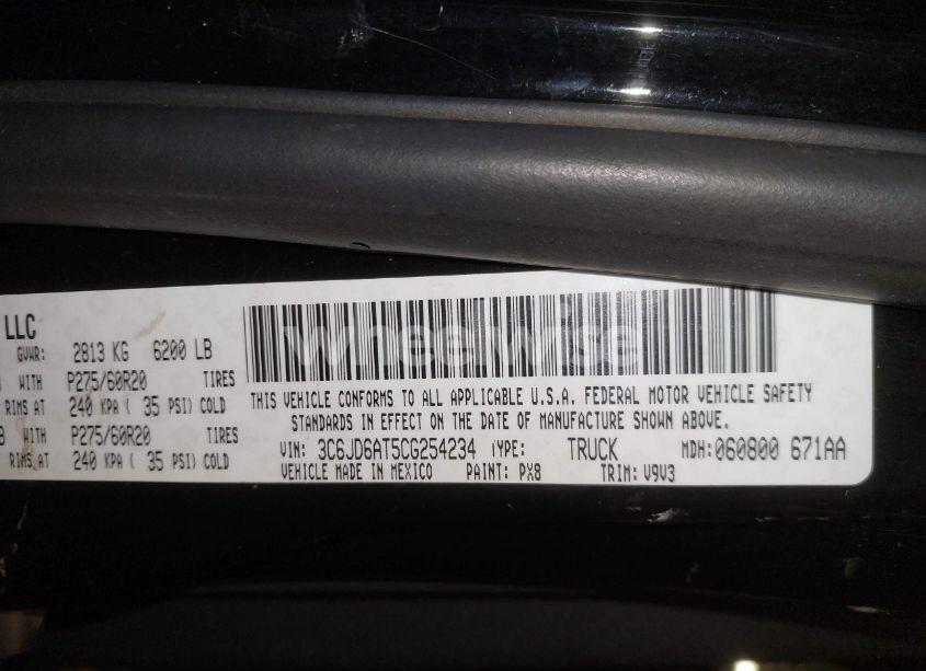 Photo 9 of 2012 Ram 1500 ST (VIN 3C6JD6AT5CG254234)