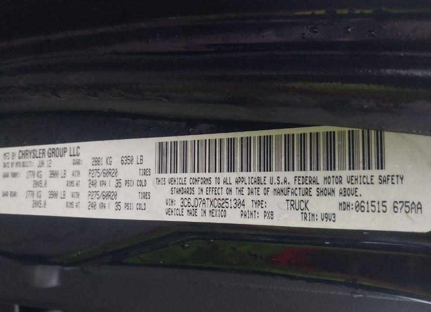 Photo 9 of 2012 Ram 1500 ST (VIN 3C6JD7ATXCG251304)