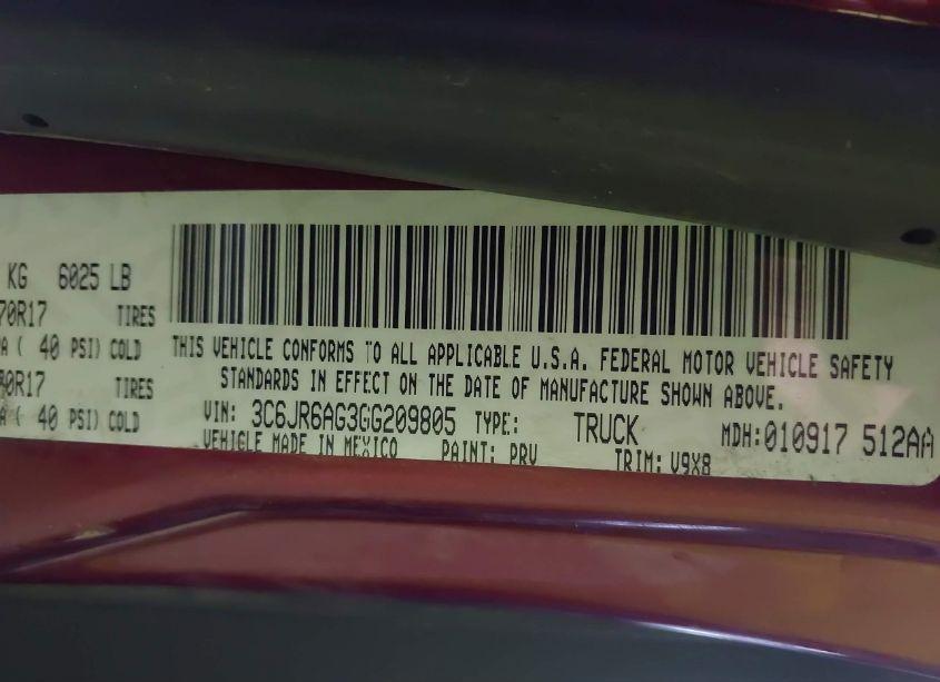 Photo 9 of 2016 Ram 1500 EXPRESS (VIN 3C6JR6AG3GG209805)