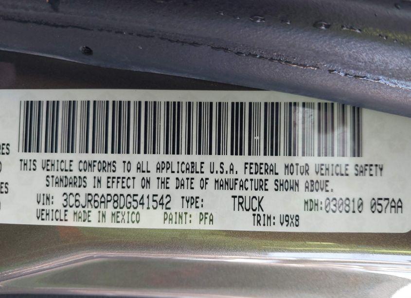 Photo 9 of 2013 Ram 1500 TRADESMAN (VIN 3C6JR6AP8DG541542)