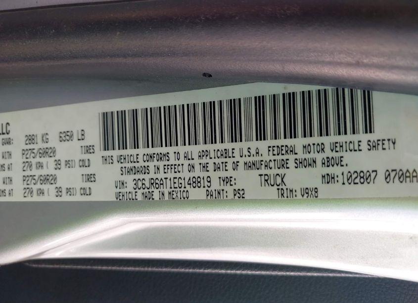 Photo 9 of 2014 Ram 1500 EXPRESS (VIN 3C6JR6AT1EG148819)