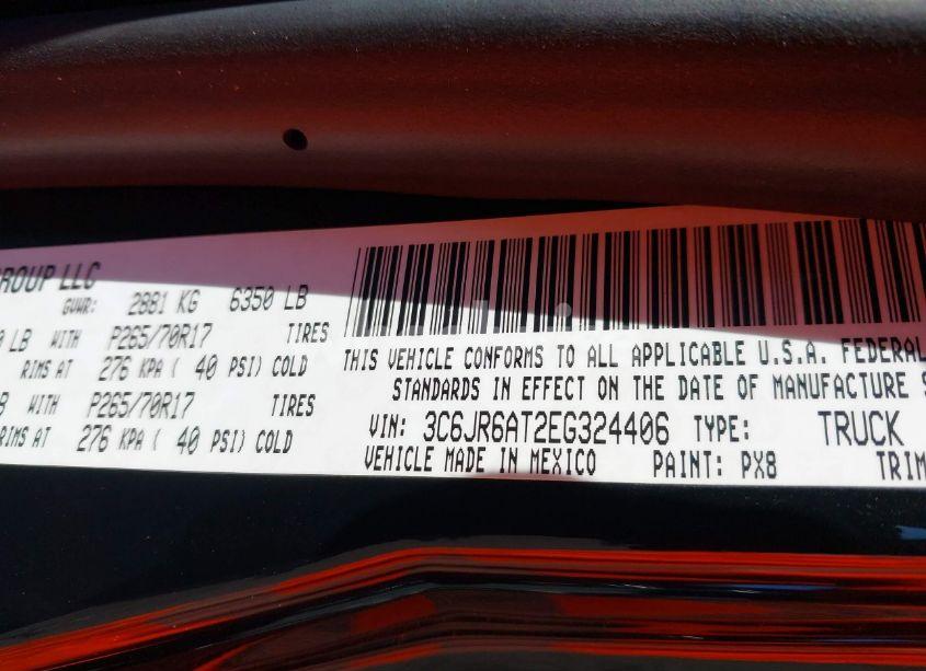 Photo 9 of 2014 Ram 1500 TRADESMAN (VIN 3C6JR6AT2EG324406)