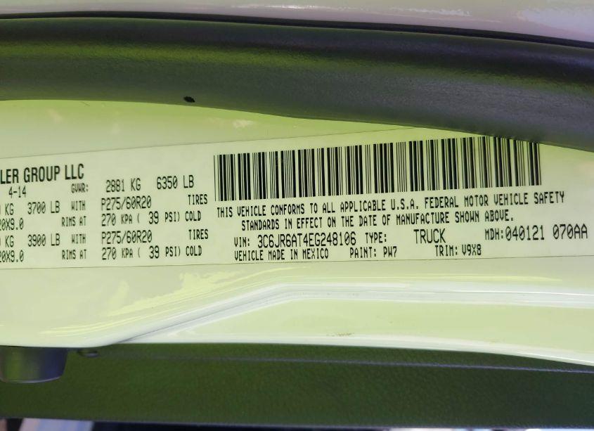 Photo 9 of 2014 Ram 1500 EXPRESS (VIN 3C6JR6AT4EG248106)