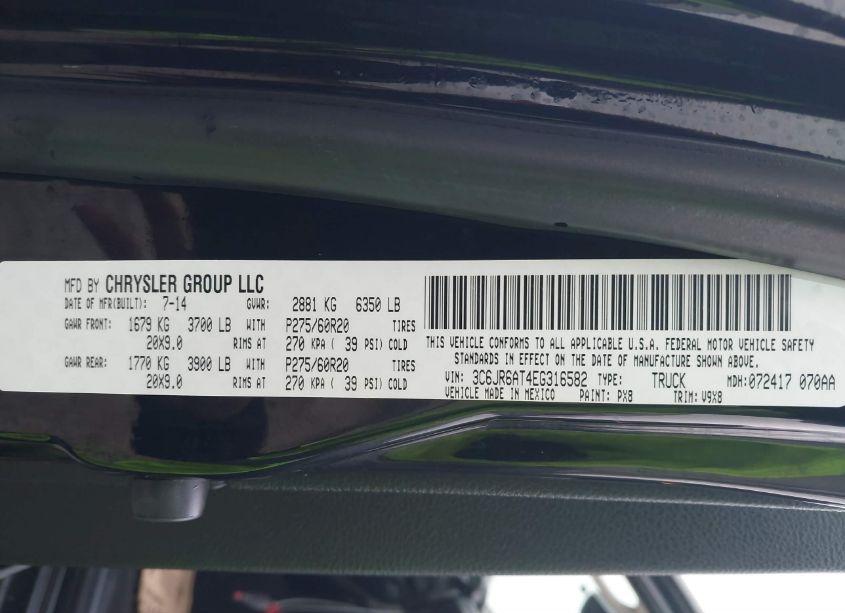 Photo 9 of 2014 Ram 1500 EXPRESS (VIN 3C6JR6AT4EG316582)