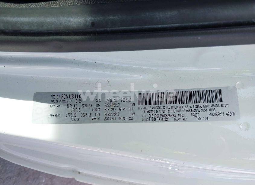 Photo 9 of 2019 Ram 1500 CLASSIC TRADESMAN 4X2 6'4 BOX (VIN 3C6JR6AT9KG585690)