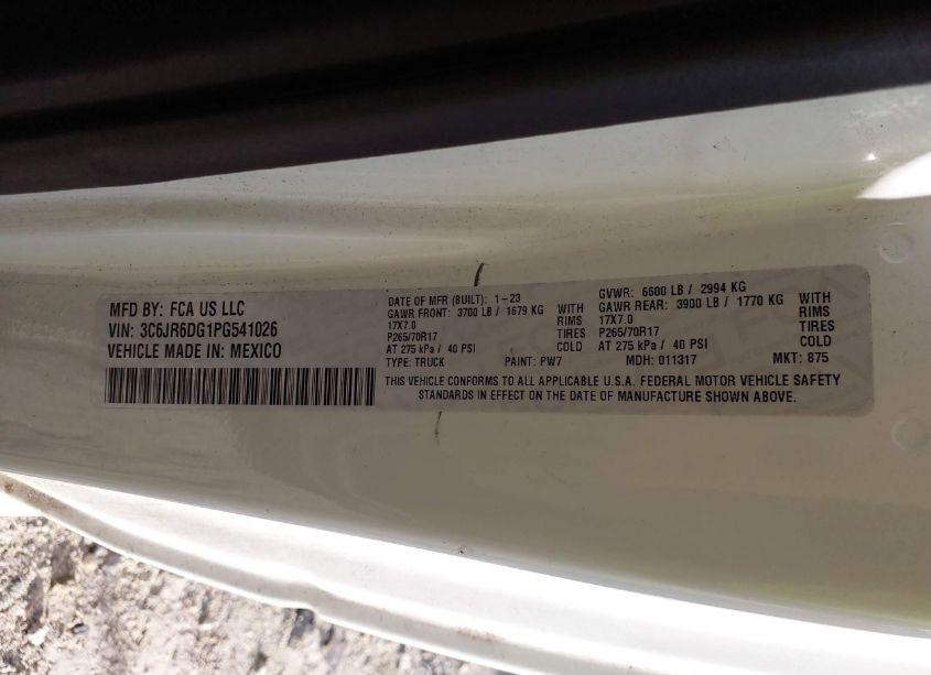 Photo 9 of 2023 Ram 1500 CLASSIC TRADESMAN 4X2 8' BOX (VIN 3C6JR6DG1PG541026)