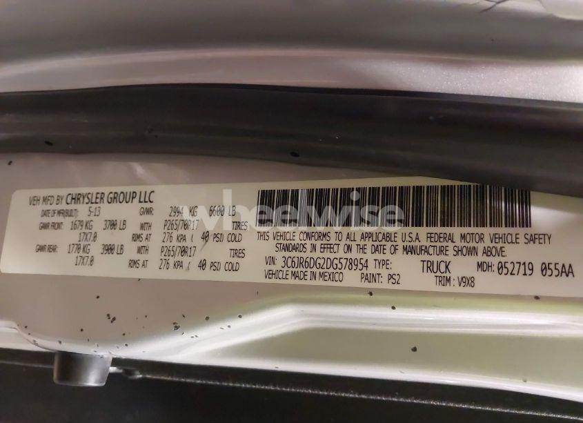 Photo 9 of 2013 Ram 1500 TRADESMAN (VIN 3C6JR6DG2DG578954)