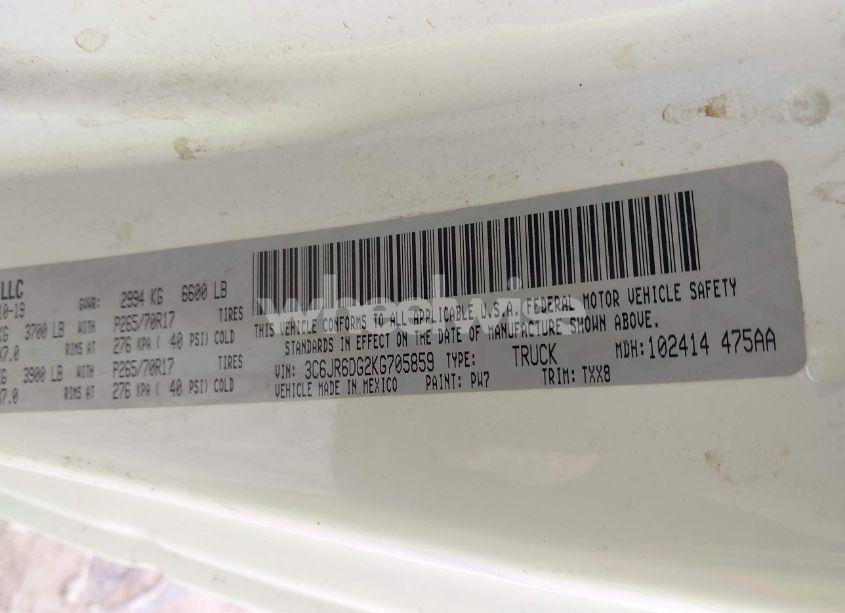 Photo 9 of 2019 Ram 1500 CLASSIC TRADESMAN 4X2 8' BOX (VIN 3C6JR6DG2KG705859)