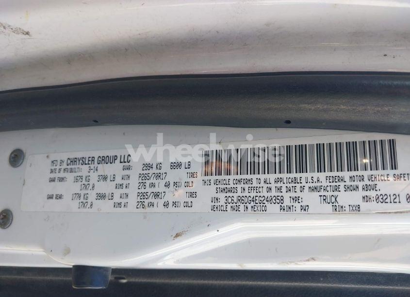 Photo 9 of 2014 Ram 1500 TRADESMAN (VIN 3C6JR6DG4EG240358)