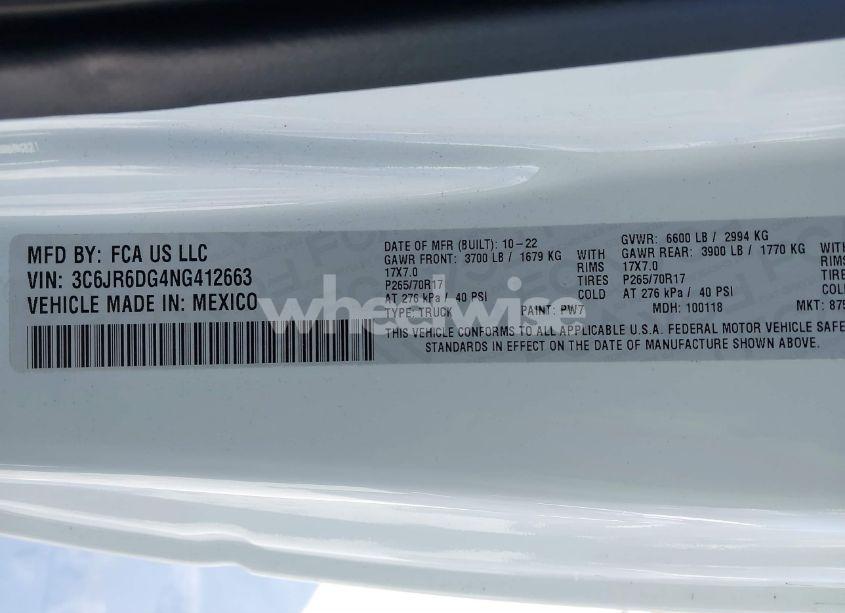 Photo 9 of 2022 Ram 1500 CLASSIC TRADESMAN 4X2 8' BOX (VIN 3C6JR6DG4NG412663)