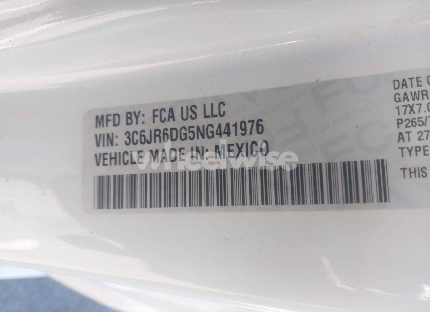 Photo 9 of 2022 Ram 1500 CLASSIC TRADESMAN 4X2 8' BOX (VIN 3C6JR6DG5NG441976)