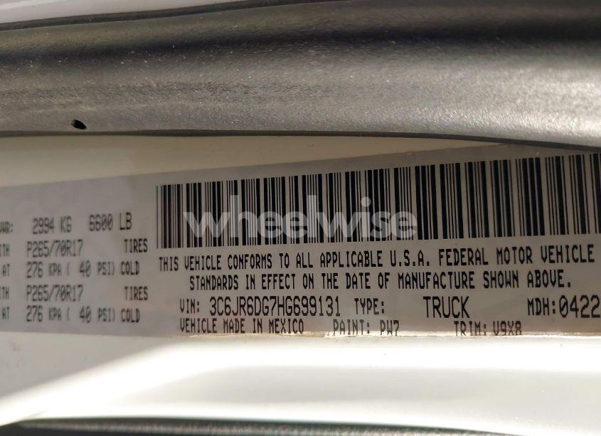 Photo 9 of 2017 Ram 1500 TRADESMAN 4X2 8' BOX (VIN 3C6JR6DG7HG699131)