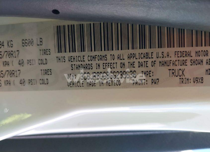 Photo 9 of 2016 Ram 1500 TRADESMAN (VIN 3C6JR6DG8GG239636)