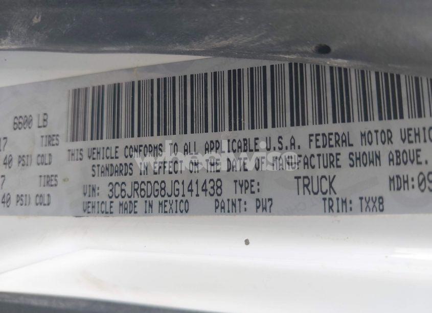 Photo 9 of 2018 Ram 1500 TRADESMAN 4X2 8' BOX (VIN 3C6JR6DG8JG141438)