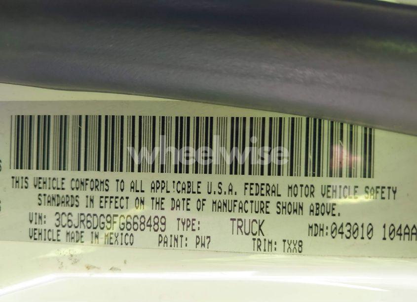 Photo 9 of 2015 Ram 1500 TRADESMAN (VIN 3C6JR6DG9FG668489)