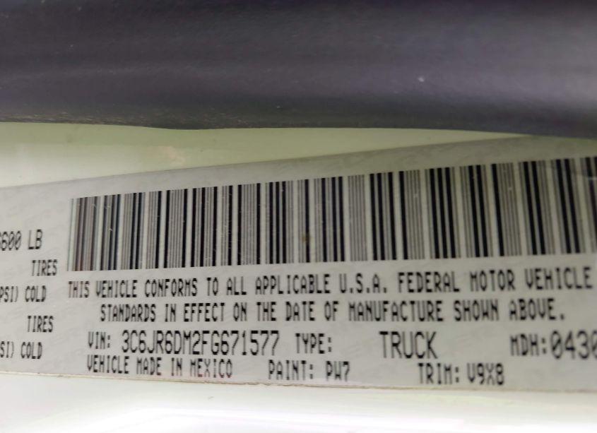 Photo 9 of 2015 Ram 1500 TRADESMAN (VIN 3C6JR6DM2FG671577)