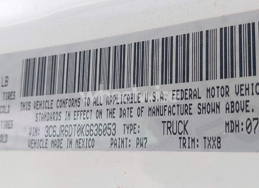 Photo 9 of 2019 Ram 1500 CLASSIC TRADESMAN 4X2 8' BOX (VIN 3C6JR6DT0KG636053)