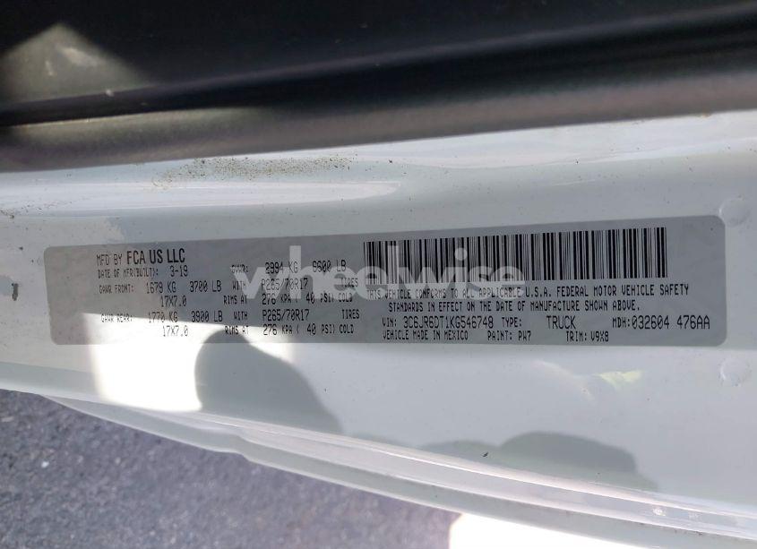 Photo 9 of 2019 Ram 1500 CLASSIC TRADESMAN 4X2 8' BOX (VIN 3C6JR6DT1KG546748)