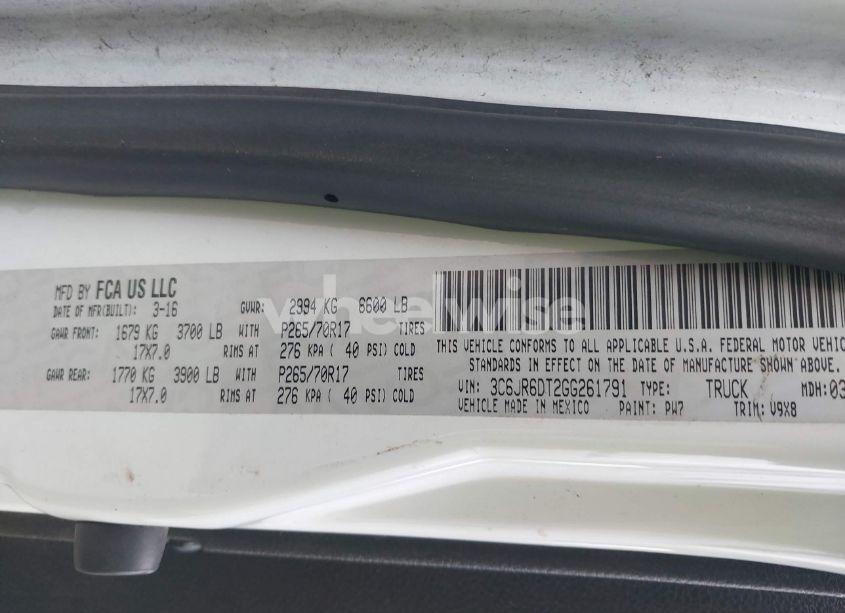 Photo 9 of 2016 Ram 1500 TRADESMAN (VIN 3C6JR6DT2GG261791)