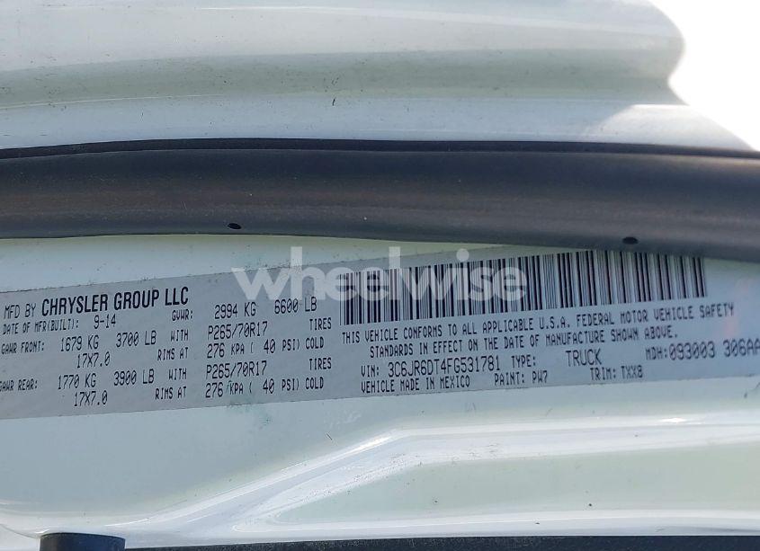 Photo 9 of 2015 Ram 1500 TRADESMAN (VIN 3C6JR6DT4FG531781)