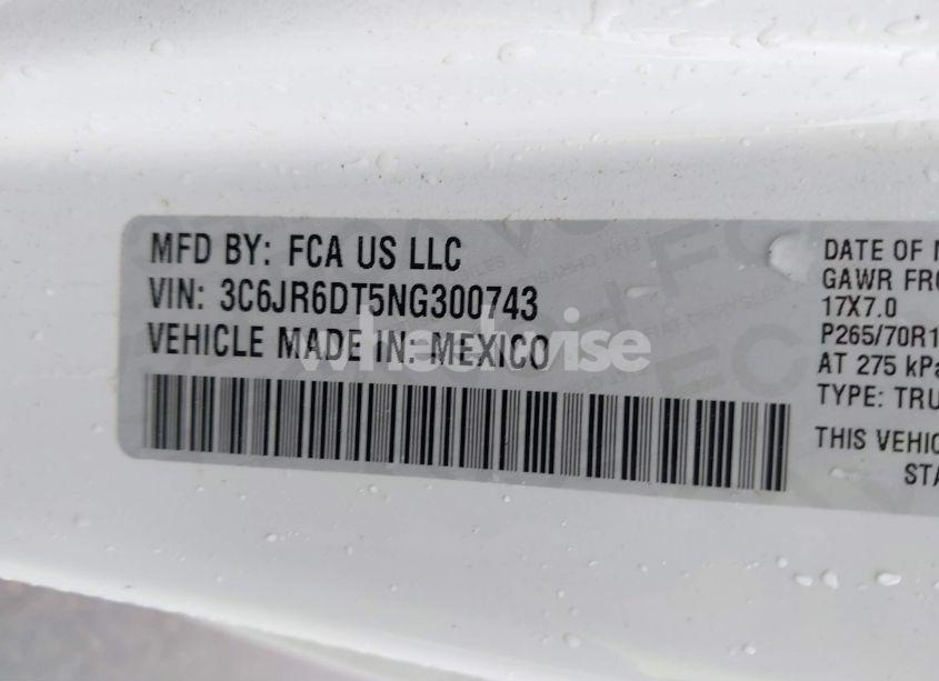 Photo 9 of 2022 Ram 1500 CLASSIC TRADESMAN 4X2 8' BOX (VIN 3C6JR6DT5NG300743)