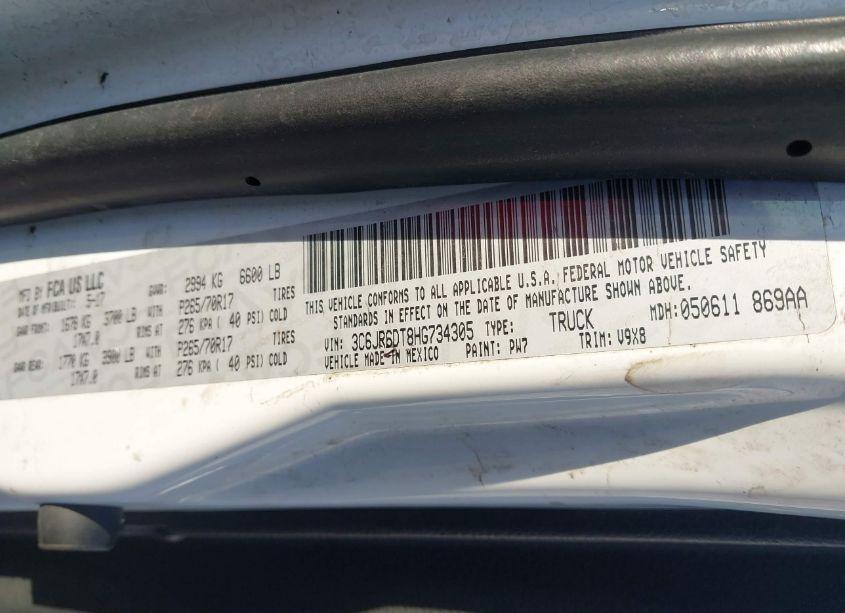 Photo 9 of 2017 Ram 1500 TRADESMAN 4X2 8' BOX (VIN 3C6JR6DT8HG734305)