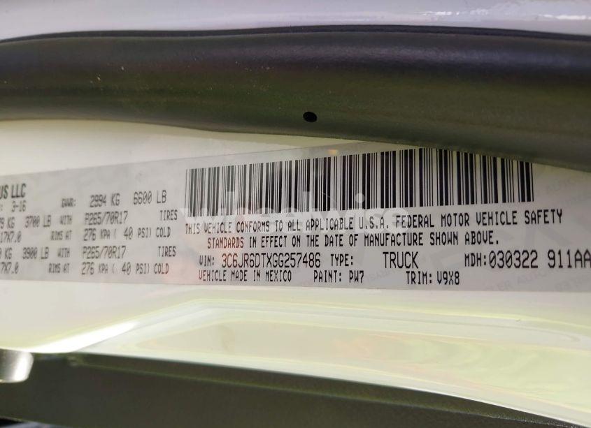 Photo 9 of 2016 Ram 1500 TRADESMAN (VIN 3C6JR6DTXGG257486)