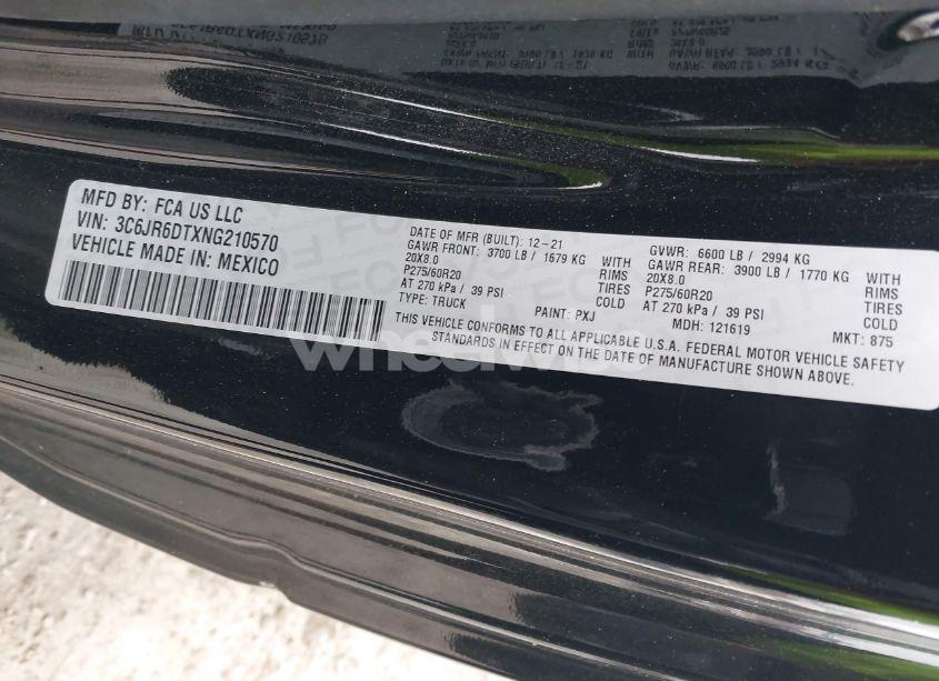 Photo 9 of 2022 Ram 1500 CLASSIC TRADESMAN 4X2 8' BOX (VIN 3C6JR6DTXNG210570)