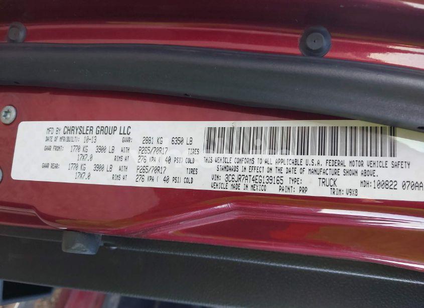 Photo 9 of 2014 Ram 1500 TRADESMAN (VIN 3C6JR7AT4EG139165)