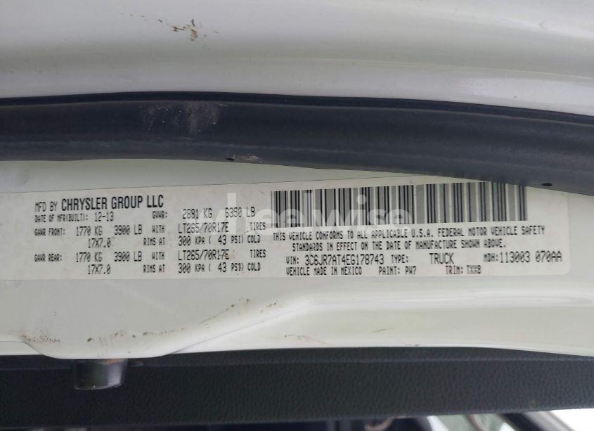 Photo 9 of 2014 Ram 1500 TRADESMAN (VIN 3C6JR7AT4EG178743)