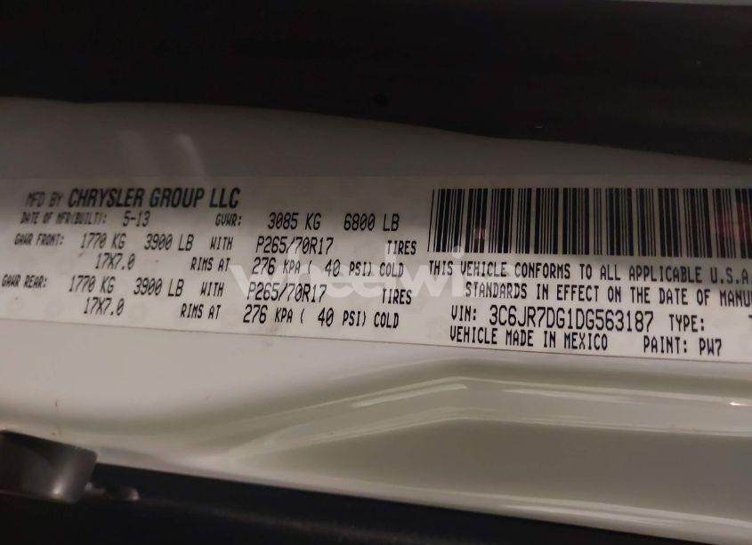 Photo 8 of 2013 Ram 1500 TRADESMAN (VIN 3C6JR7DG1DG563187)