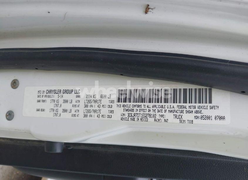 Photo 9 of 2014 Ram 1500 TRADESMAN (VIN 3C6JR7DT1EG278102)