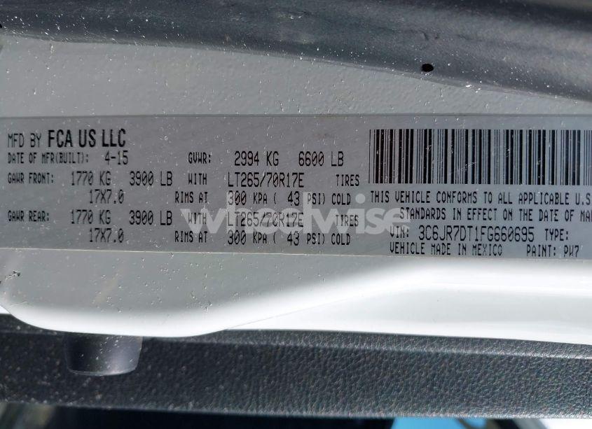 Photo 9 of 2015 Ram 1500 TRADESMAN (VIN 3C6JR7DT1FG660695)