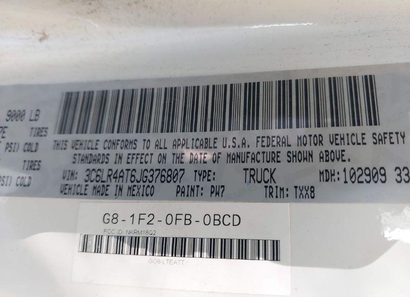 Photo 9 of 2018 Ram 2500 TRADESMAN 4X2 8' BOX (VIN 3C6LR4AT6JG376807)