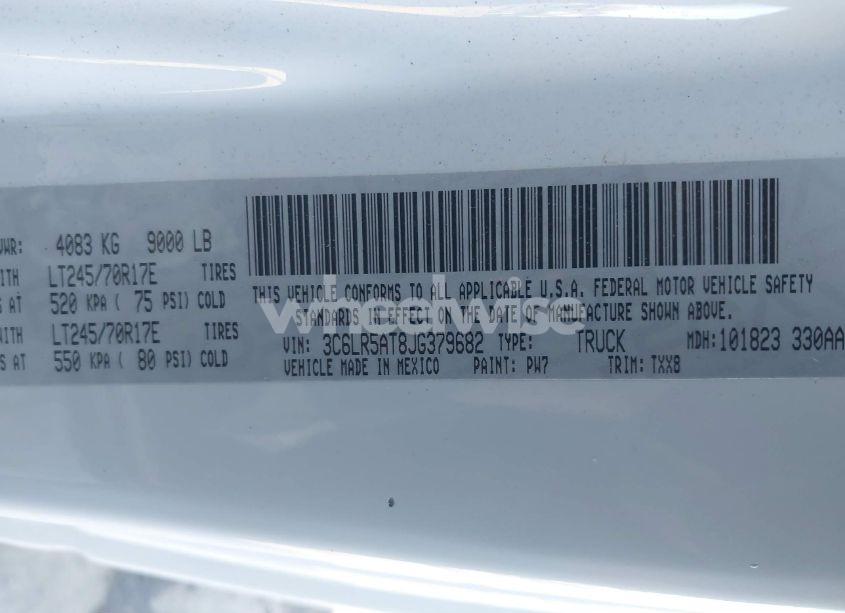 Photo 9 of 2018 Ram 2500 TRADESMAN 4X4 8' BOX (VIN 3C6LR5AT8JG379682)