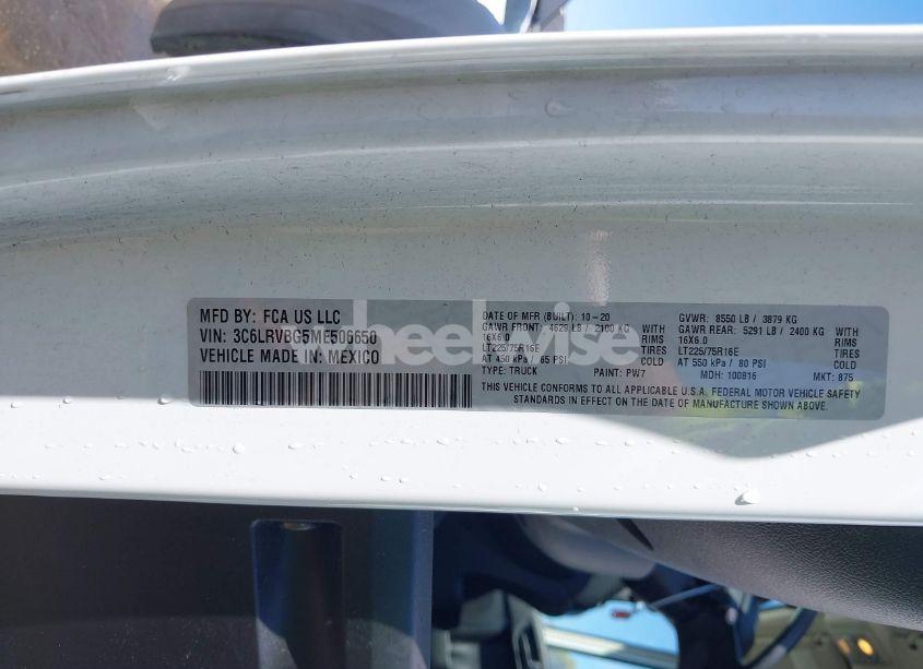 Photo 9 of 2021 Ram Promaster 1500 HIGH ROOF 136 WB (VIN 3C6LRVBG5ME506650)