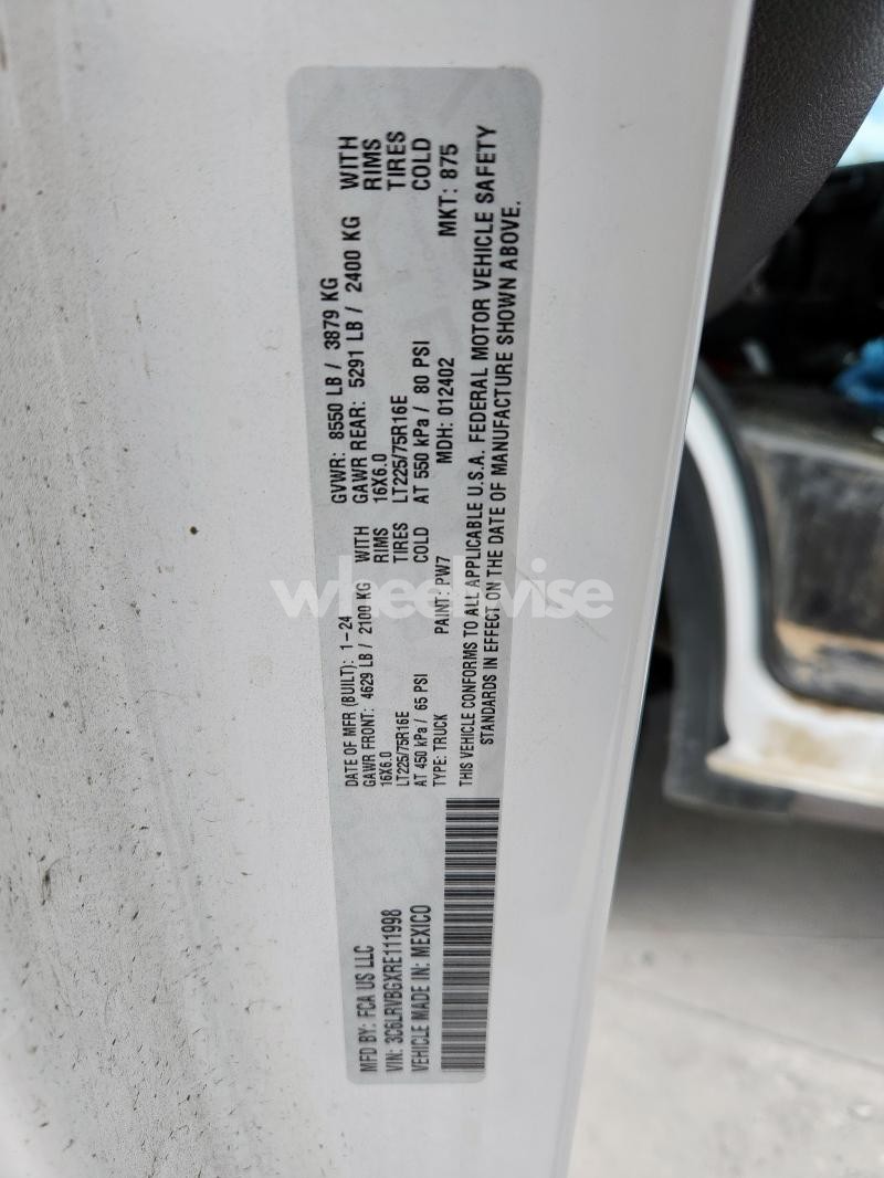 Photo 8 of 2024 RAM PROMASTER 1500 1500 HIGH (VIN 3C6LRVBGXRE111998)
