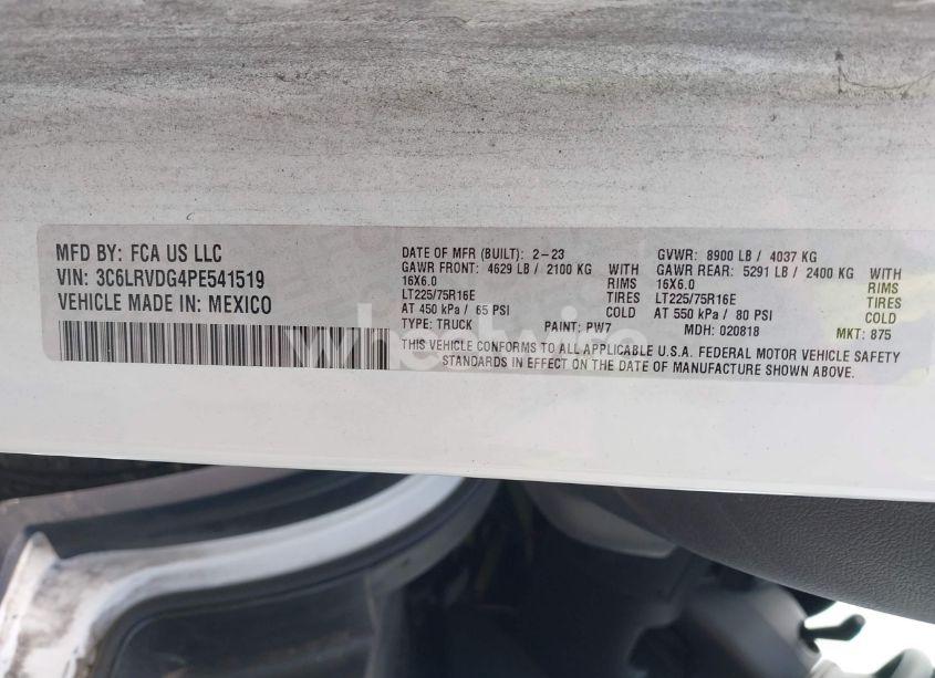 Photo 9 of 2023 Ram Promaster 2500 HIGH ROOF 159 WB (VIN 3C6LRVDG4PE541519)