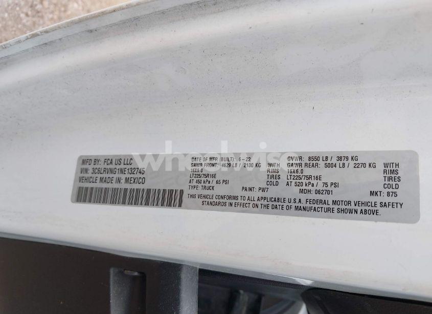 Photo 9 of 2022 Ram Promaster 1500 LOW ROOF 118 WB (VIN 3C6LRVNG1NE132745)