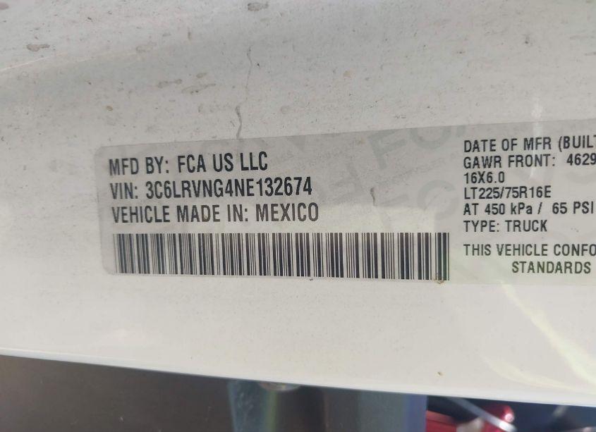 Photo 9 of 2022 Ram Promaster 1500 LOW ROOF 118 WB (VIN 3C6LRVNG4NE132674)