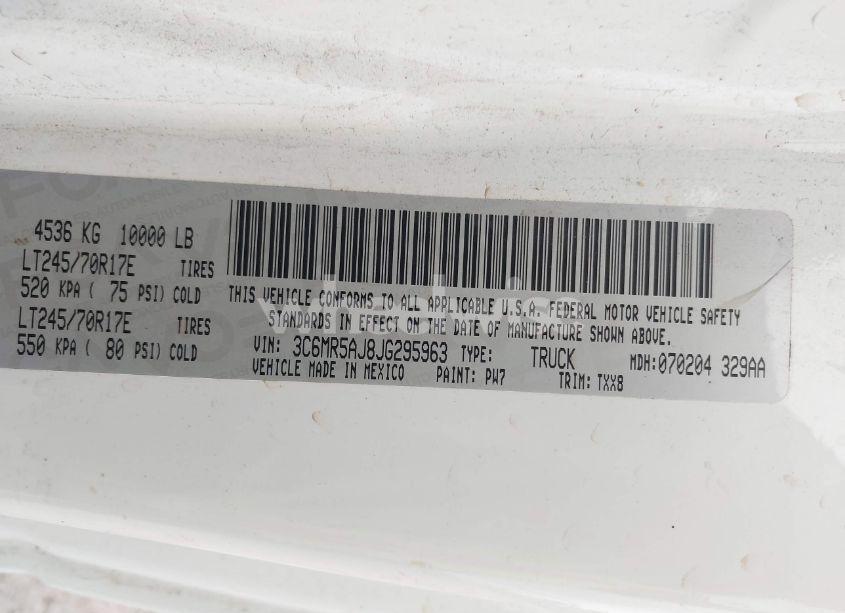 Photo 9 of 2018 Ram 2500 TRADESMAN 4X4 8' BOX (VIN 3C6MR5AJ8JG295963)