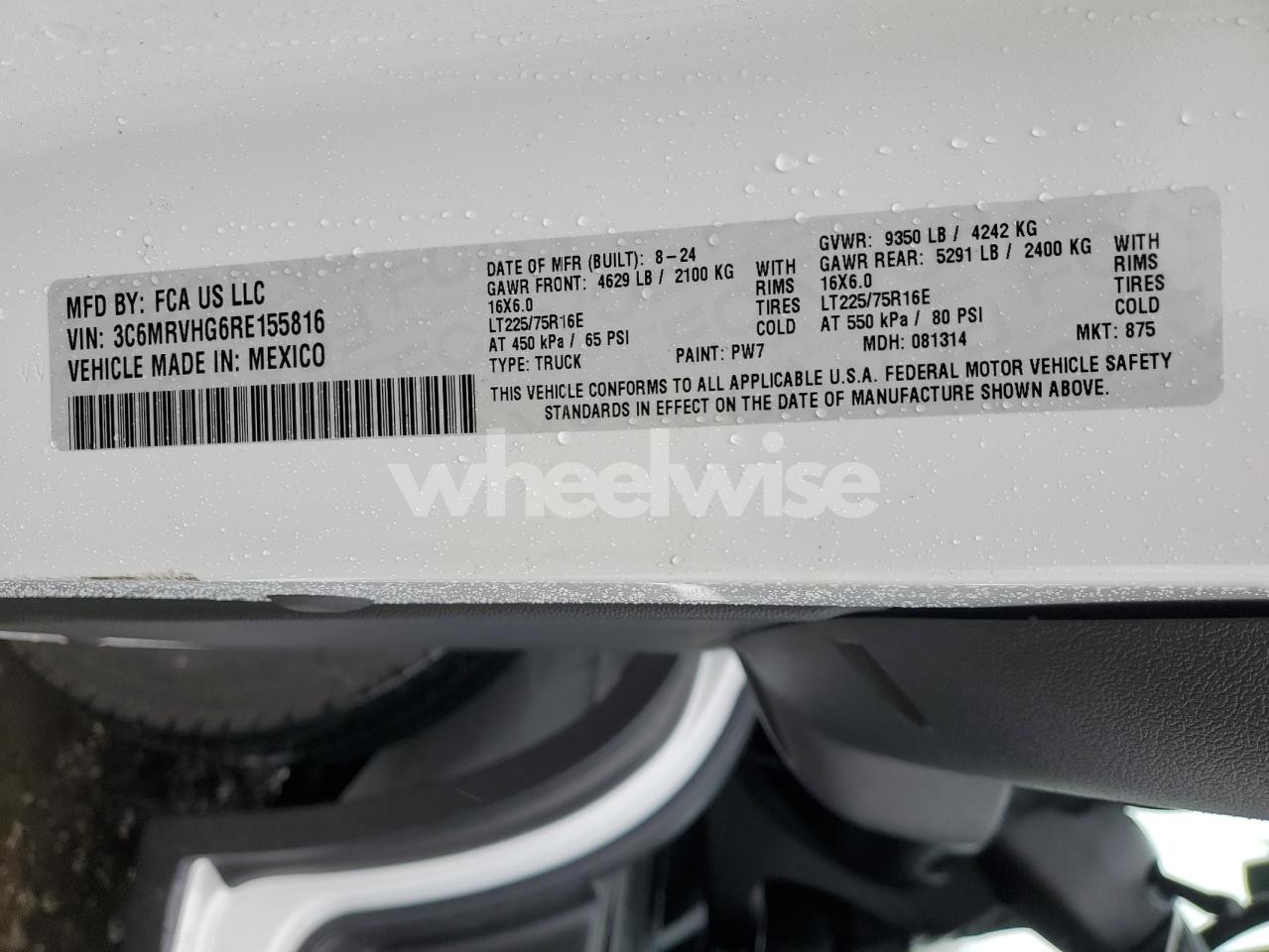 Photo 13 of 2024 RAM PROMASTER 3500 3500 HIGH (VIN 3C6MRVHG6RE155816)