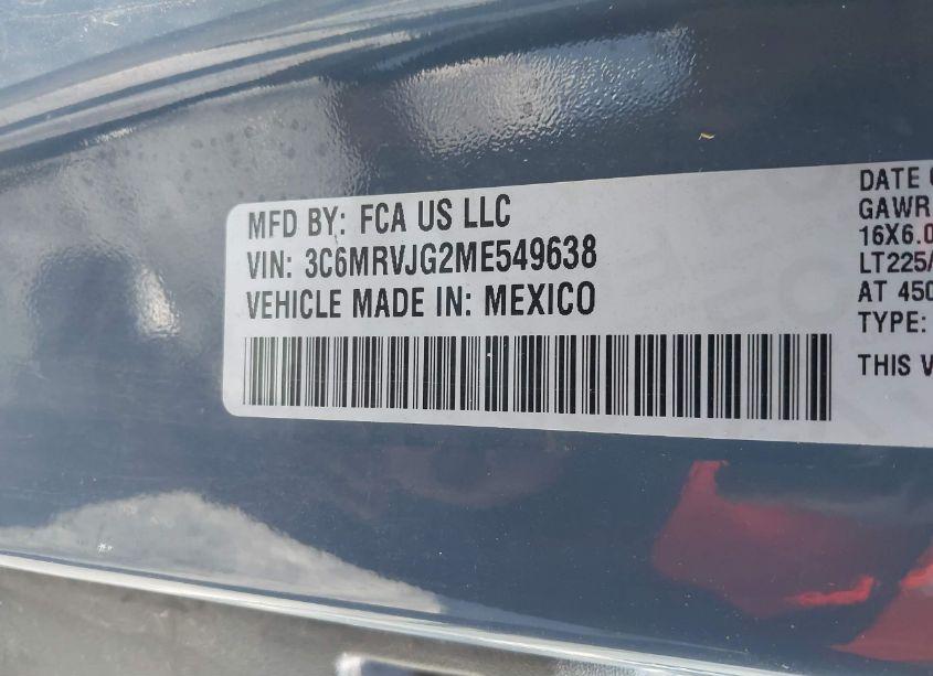 Photo 9 of 2021 Ram Promaster 3500 CARGO VAN HIGH ROOF 159 WB EXT (VIN 3C6MRVJG2ME549638)